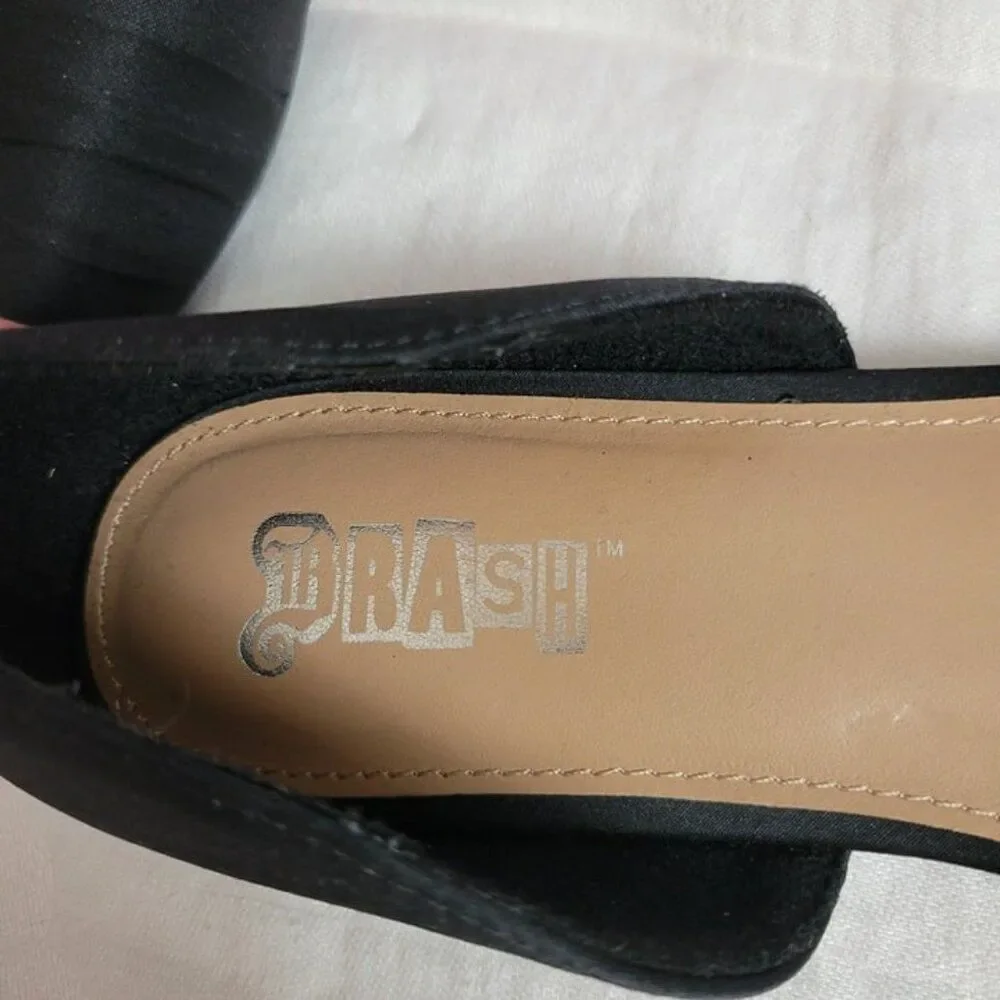 NEW Drash Brash 8 Women's Shoes black w/bow/ruffle Sandals slip on NWT - Picture 5 of 11